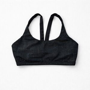 SPANX Black Shimmer Sports Bra Large Compression Athleisure Metallic Activewear